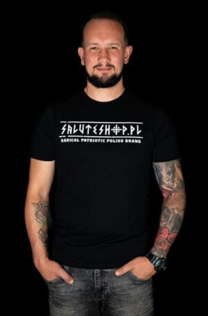 Koszulka czarna Slim z dowolnym wzorem